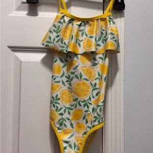 Tommy Bahama Kids Lemon Print One Piece Swimsuit - Yellow and Green